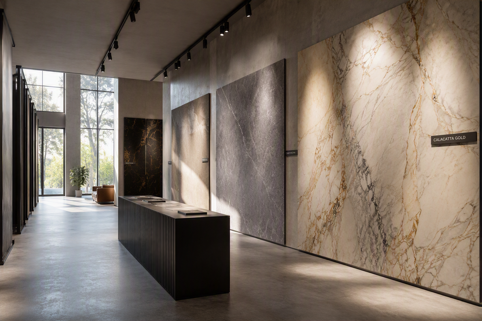 Ausstellungsraum: Großformate an der Wand, Streiflicht